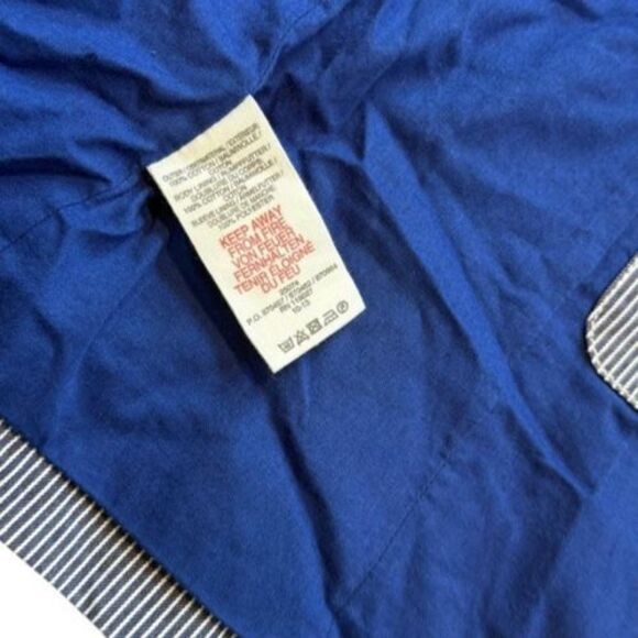 Mini Boden Jacket Boys Size 11/12 Large Blazer Striped Lined Preppy Blue/White - Picture 6 of 9